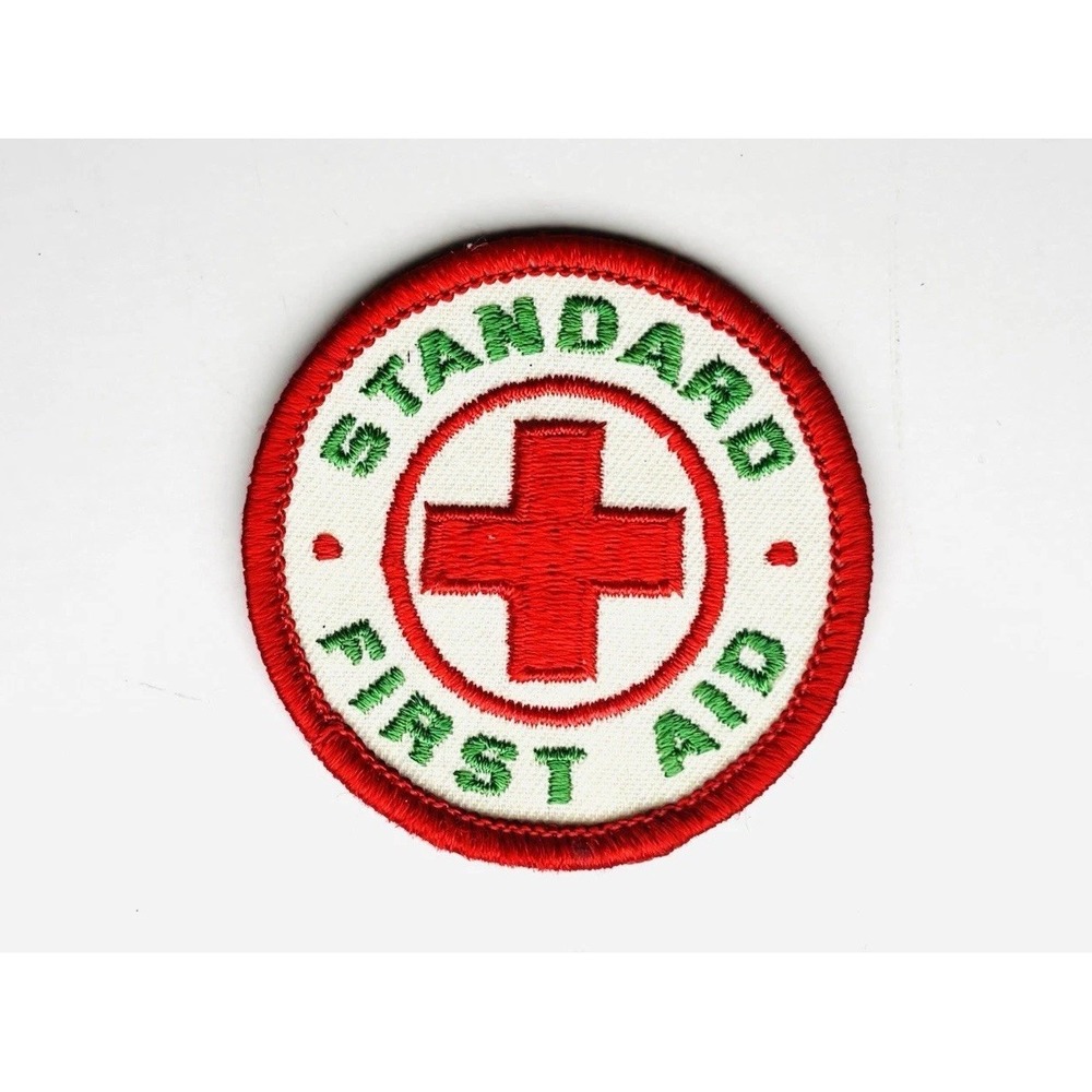 Vintage American Red Cross Standard First Aid Patch Cheesecloth Mesh‎ Back 1960s